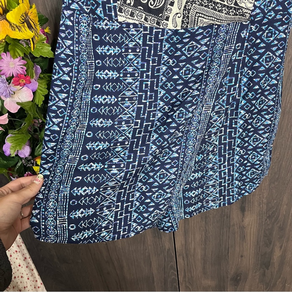 ~💙2/$40💙NWT C'Isa Sleeveless Paisley Patchwork Printed Romper Size Large - Picture 12 of 16